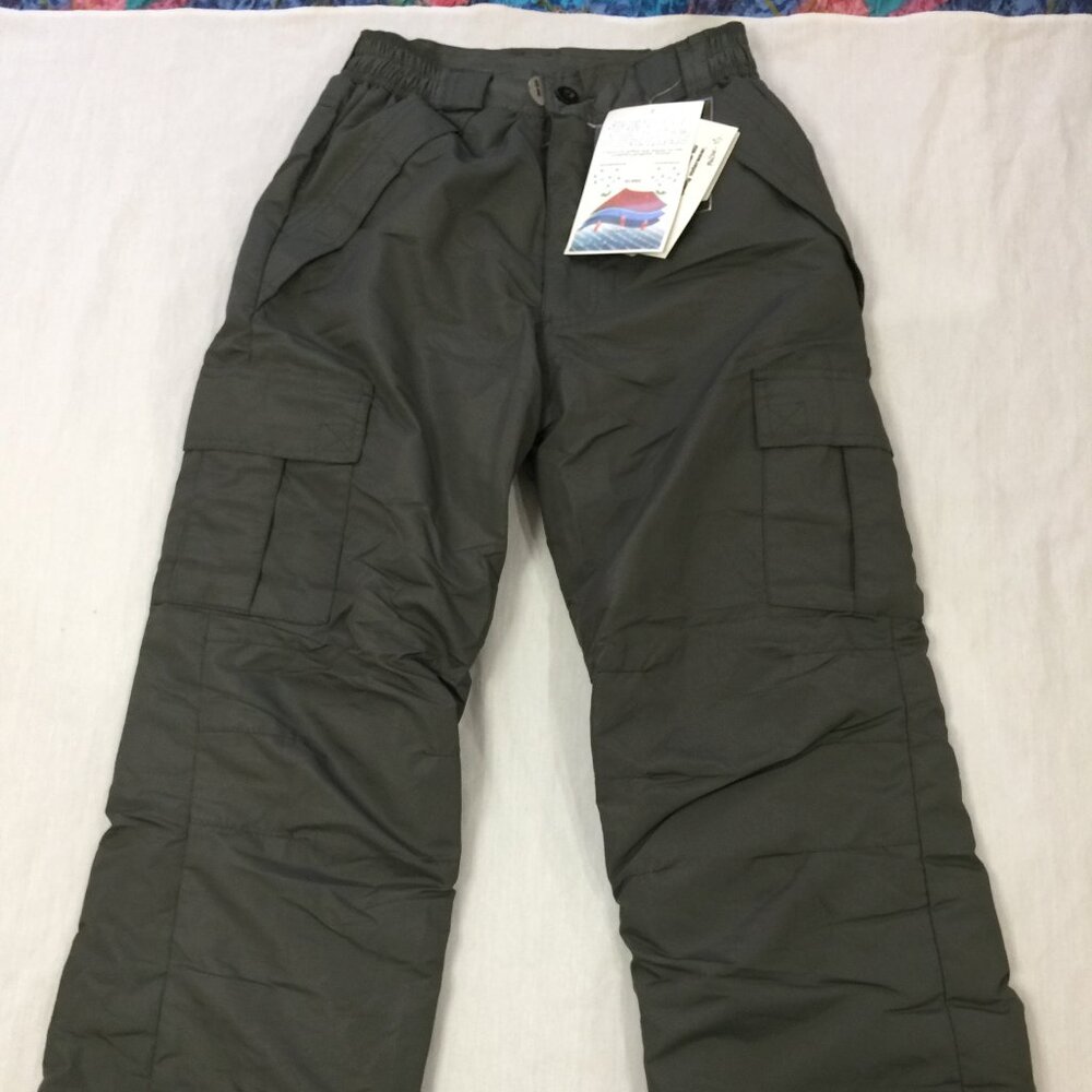 🫐 NWT PULSE BOYS GIRLS NYLON WATERPROOF CARGO SNOW SKI PANTS SIZE YOUTH L 14-16
